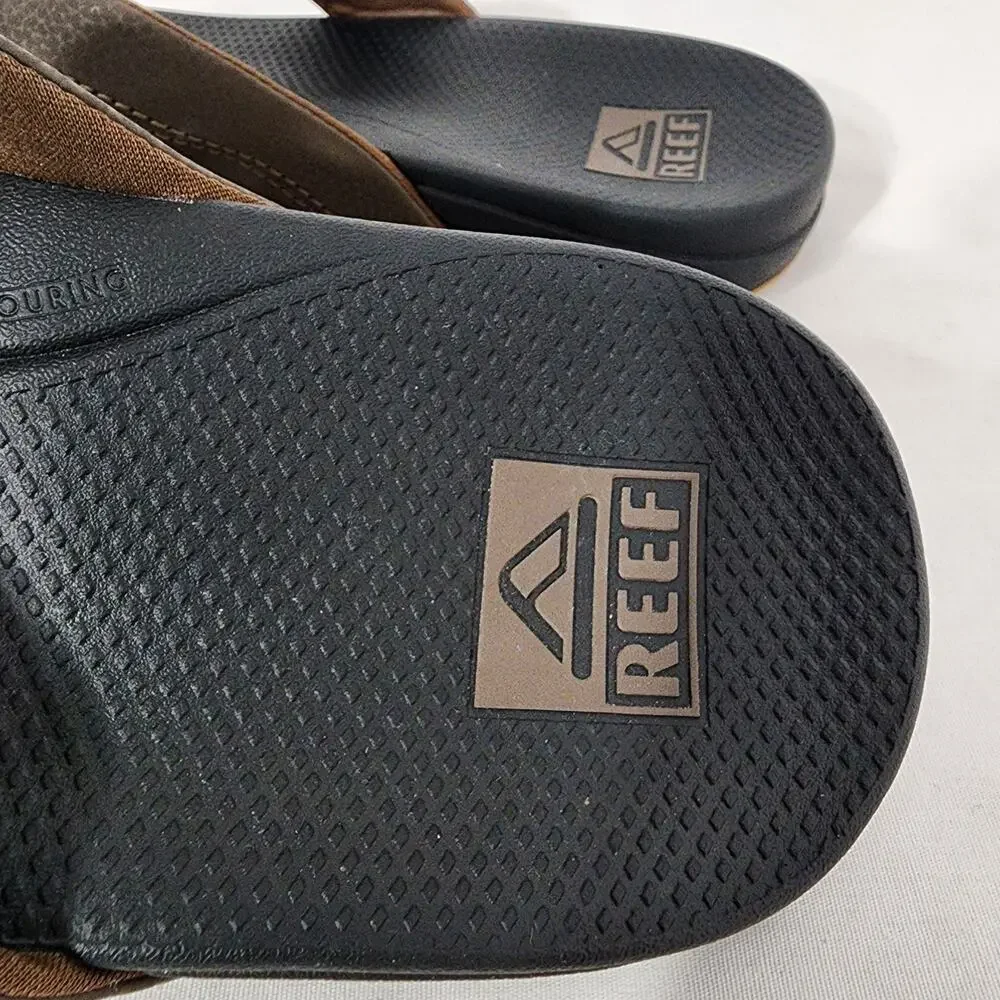 REEF Mens Cushion Spring 2.0 Flip Flop Sandals Thong Size 10 Brown Faux Leather